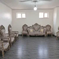 مبل ۷نفره پنجه شیرهمراه با باغذاخوری ۴نفره ومیزها