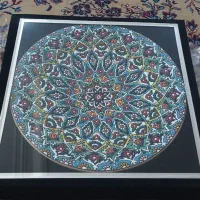 بشقاب میناکاری با جعبه قطر ۳۰ سانتی متری