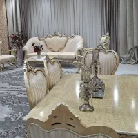 مبل هفت نفره با نهار خوری شش نفره درحد نو با کاور|مبلمان خانگی و میز عسلی|تهران, جوانمردان (اندیشه)|دیوار