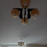 یه جفت لوستر چوبی چهار شاخه|لوستر و چراغ آویز|صدرا-فارس, فاز ۱|دیوار