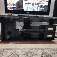 میز تلویزیون شیشه فلزی