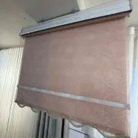 پرده دو مکانیزم صورتی طرح دایره دایره