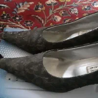 کفش مشکی چرم مصنوعی نگین دار وشیک