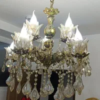 لوستر برنزی پنج شاخه ده شعله
