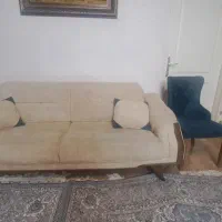 فروش مبل ۸ نفره تخت خواب شو بهمراه یک صندلی میزبان|مبلمان خانگی و میز عسلی|تهران, شهرک فرهنگیان|دیوار