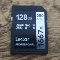 رم دوربین lexar 1667x 128Gb V60 250MB/s