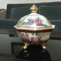 شکلات خوری چینی شش ضلعی سه پایه دردار