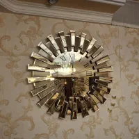 ساعت آینه ای طلایی بزرگ و آینه بزرگ