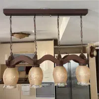 لوستر چوبی چهار شاخه