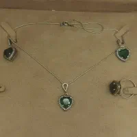 نیم ست نقره طرح جواهر