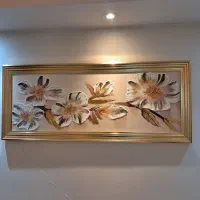 تابلو طرح برجسته قاب طلایی در حد نو