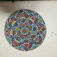 بشقاب سفالی میناکاری شده
