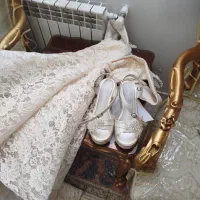 لباس مجلسی دخترانه به همراه کفش کرم