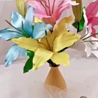 گل های روبانی و فومی و پیپ پاک کن|گل مصنوعی|دزفول, |دیوار