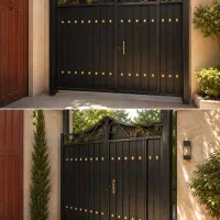 درب ورودی اهنی حیاط باغ ویلا نفرو مخفی