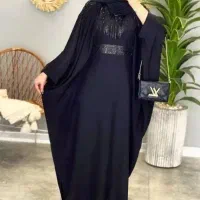 دوعددعبای مهلقا جنس الیزه رنگ کرم سورمه ای