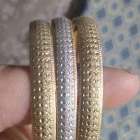 النگوی نقره  ۳ عدد با آبکاری رنگ طلا