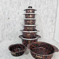 سرویس قابلمه 14پارچه سورنا پروانه ای نانو گرانیت|ظروف پخت‌وپز|قم, ولیعصر|دیوار