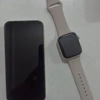 ایفون ۱۳ نرمال سفید ۲۵۶ با اپل واچ سری ۹ ۴۵ میل