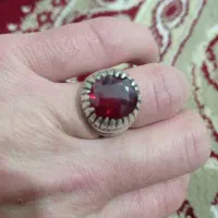 انگشترنقره مردانه یاقوت برمه.وچندتاانگشتردیگه