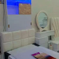 تخت ۱ نفره چراغدار پارچه ای جلو پارچه|تخت و سرویس خواب|رامهرمز, |دیوار