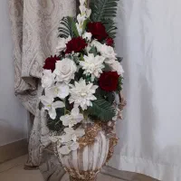 گل های  مصنوعی خارجی با گلدان