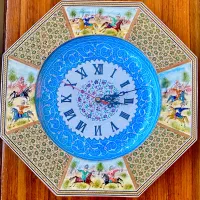 ساعت دیواری مینا کاری و خاتم کاری نو با جعبه