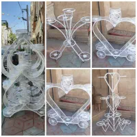 استند پایه گلدان فلزی فرفوژه طبقاتی ریسه باکس گل