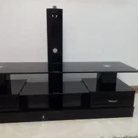 میز تی وی  شیشه و چوب