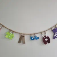 ریسه لباس نمدی،سیسمونی.کودک.لباسشویی.