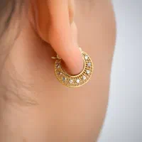 گوشواره تراش مدل هلیا عیار ۹۲۵ نقره برف