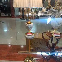 آباژور دو چینی سفید سرمه ای زرشکی