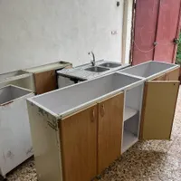 کابینت المینیومی با سینک و شیر ابو هود|آب‌چکان و نظم‌دهنده ظروف|لاهیجان, بازکیاگوراب|دیوار
