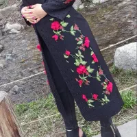 مانتو بلند گل برجسته