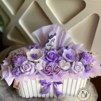 باکس گل شمعی روز معلم،هدیه زایمان،نوزادی و‌تولد