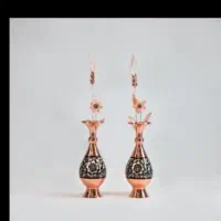 جفت گلدان صراحی نقره کوب سایز ۲۵