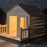 کلبه چوبی لانه سگ و گربه با چهارچوب آهن|لوازم جانبی حیوانات|تهران, بازار|دیوار