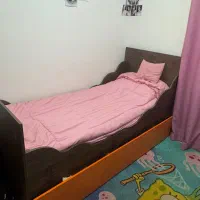 تخت یکنفره نوجوان با کشوی بزرگ چرخدا