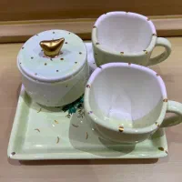 ست فنجان و سینی و قندان دو نفره