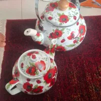 ست کتری قوری لعابی نو