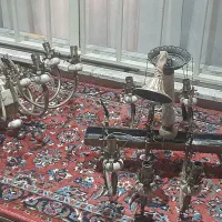 چهار تا لوستر برنجی دوتاش دیواری دوتاش ۸شعله|لوستر و چراغ آویز|کرج, برغان|دیوار