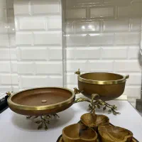 ست میوه خوری وشیرینی ، برنجی هند نو استفاده نشده