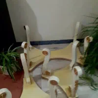 میز جلومبلی و۲ عسلی کرم طلایی