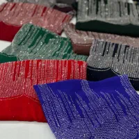 حریر مجلسی طرح آتشی کارشده با نگین رزین اصل|لباس|کامیاران, |دیوار