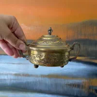 عتیقه قندان برنجی