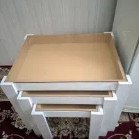 ست سه تایی میز عسلی شیشه ای