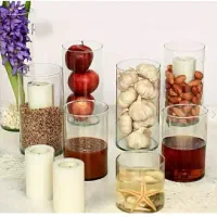 شیشه استوانه هفت سین و شمع.تک وعمده