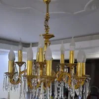 لوستر آویز برنزی با روکش آب طلا