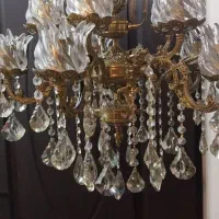 لوستر برنزی سه طوقه ده شعله یک عدد|لوستر و چراغ آویز|همدان, |دیوار