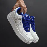 کتونی بیپ استار سفید آبی کلاسیک BAPE ویتنام استایل